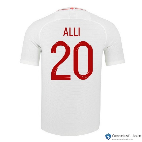 Camiseta Seleccion Inglaterra Primera equipo Alli 2018 Blanco